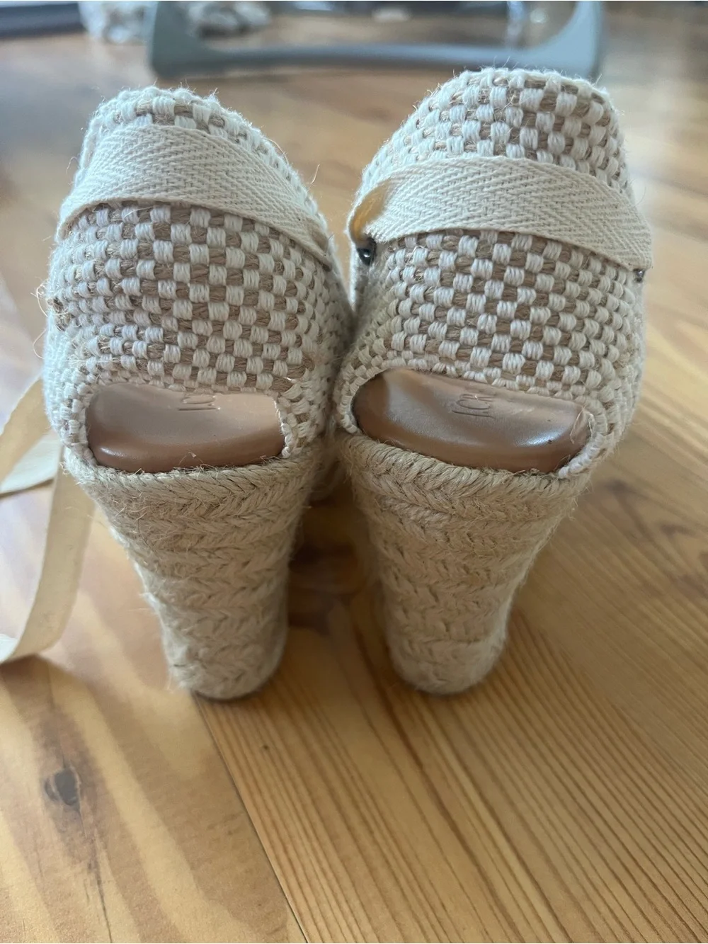 J. Crew Cream Espadrille Tie-Ankle Flats
